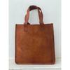 New Women Vintage Looking Genuine Brown Leather Tote Shoulder Bag Handmade Purse