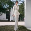 Women's Slim Fit Two-Button Shawl Collar Suit Set - Spring/Autumn Fashion for Professional Workwear