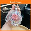 Crystal Glass Mirror Keychain Diy Finished Portable Makeup Mirror Bag Pendant Gift Wholesale Source Yiwu