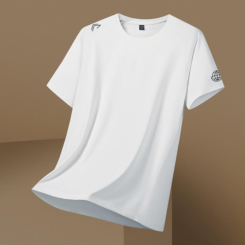 Футболка с коротким рукавом Мужская футболка из шелка льда Быстросохнущая Прохладная дышащая футболка с коротким рукавом Спортивная беговая футболка с коротким рукавом