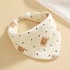 Cotton Square Towel Crepe Drool Towel Printed Children's Newborn Baby Triangle Towel with Buckle Bib Lace Hand Towel