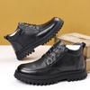 New Winter Genuine Leather Flat Designer Snow Boot Men Fashion Outdoor Cotton Shoes Antiskid Walking Office Business Ankle Boots