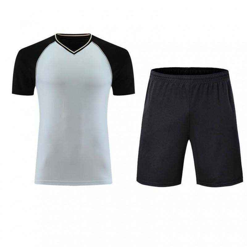 Mens Basketball Referee Uniform Short Sleeve V-Neck Top Shorts Pants Breathable Sweat-Absorbent Suit