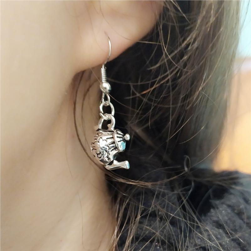 Винтажные серебряные серьги в виде чайной чашки, серьги-подвески в виде чайника, ювелирные изделия в виде чайника, подарки на вечеринку