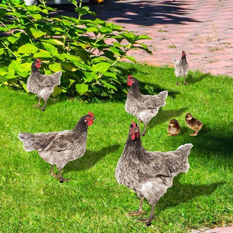 Садовые колышки в виде курицы, акриловые таблички для двора, уличная скульптура, статуэтка, украшения для горшечных растений, садовый вкладыш, декор для двора, лужайки