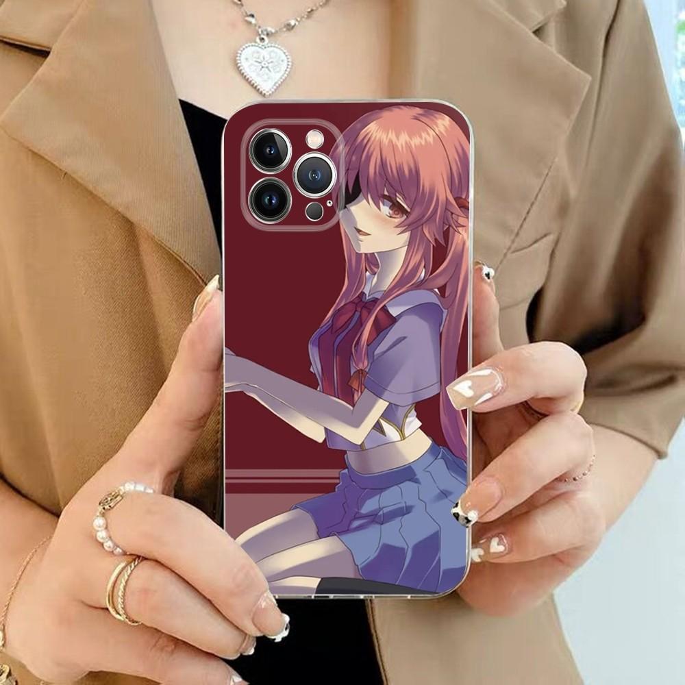 Чехол для телефона в стиле аниме Future Diaries для iPhone 15 13 14 Pro Max XS XR 12 11 Pro 13 Mini 6 7 8 Plus Прозрачная задняя крышка Capa