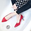 Женские туфли-лодочки с неглубоким вырезом, на высоком каблуке, весенняя новая мода, с острым носком, модные повседневные женские туфли большого размера