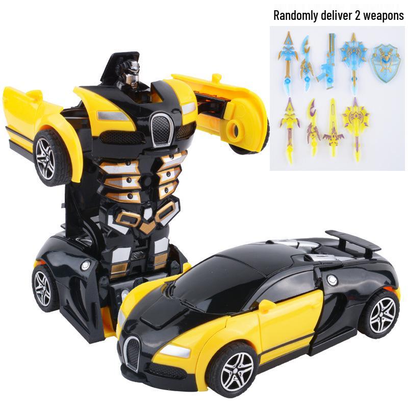 Детская деформирующаяся игрушечная машинка - Инерционная ударопрочная машина-пазл с одной кнопкой