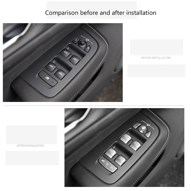 Для Volvo XC60 S60 V60, декоративные наклейки на кнопку окна для украшения интерьера автомобиля