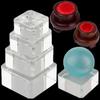 Ornament Home Decoration Square Glass Holder Wood Pedestal Crystal Sphere Base Transparent Support