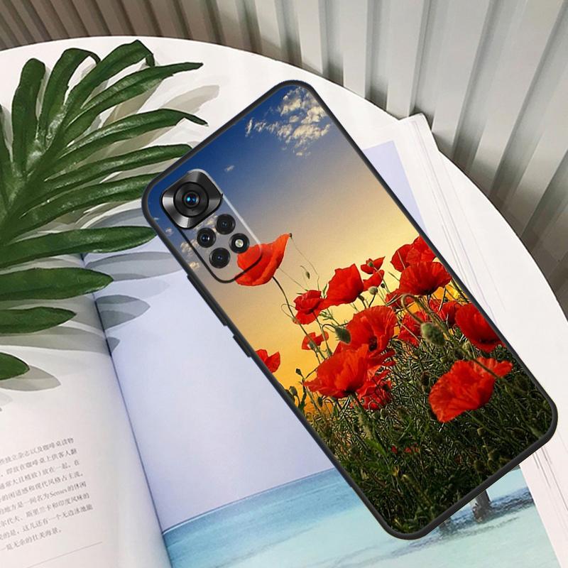 Poppy Flower Bloom For Xiaomi Redmi 10C 9C 12C 10A 9T Case For Redmi Note 12 8 9 10 11 Pro 9S 10S 11S Cover