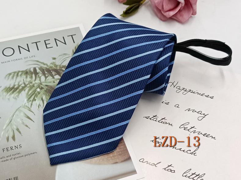 Мужской галстук на молнии с легкой затяжкой, без узла, полосатый, черный, 8 см