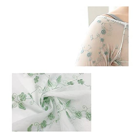 ProDance Embroidered Ballet PT005M Top, (XXL, Mint)