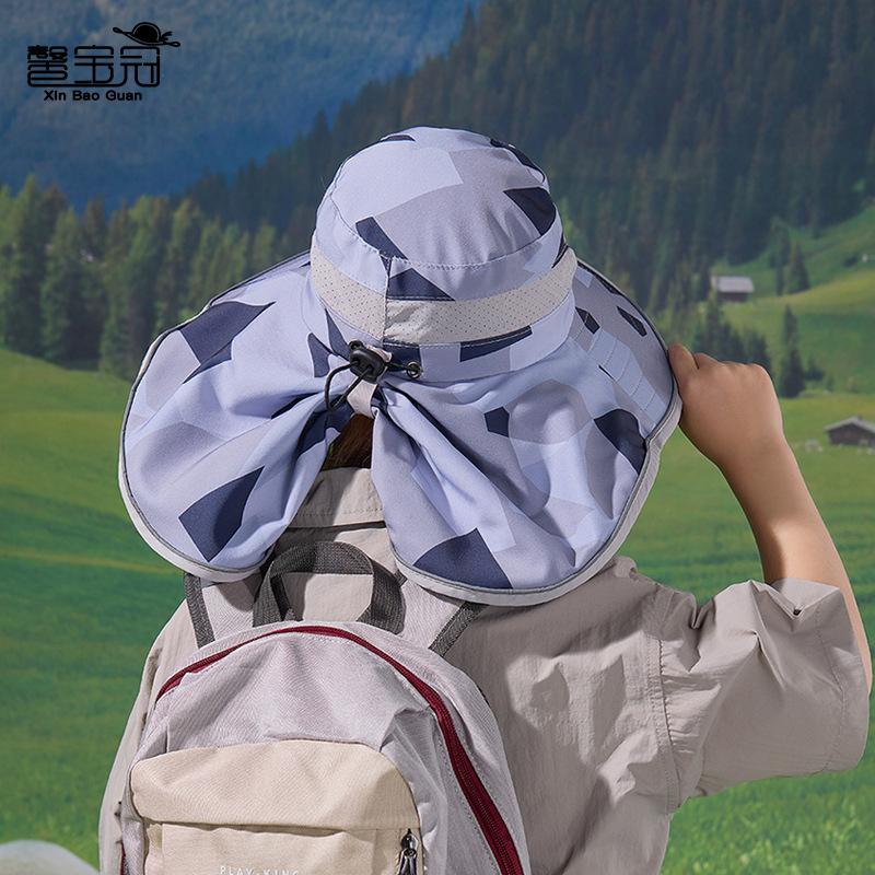 Детская шляпа летняя уличная шляпа от солнца камуфляжная с широкими полями шаль защита шеи шляпа от солнца быстросохнущая водонепроницаемая панама