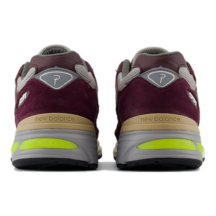 Patta x New Balance 991v2 Сделано в Англии Маринованная свекла Унисекс Кроссовки Красный Сигнально-желтый Дегустация вина U991PD2