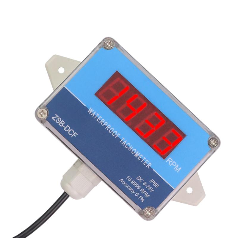 IP68 Waterproof Hall Tachometer Digital LED Motor Speed Meter Tester NPN Switch DC 8-24V 10-9999 RPM
