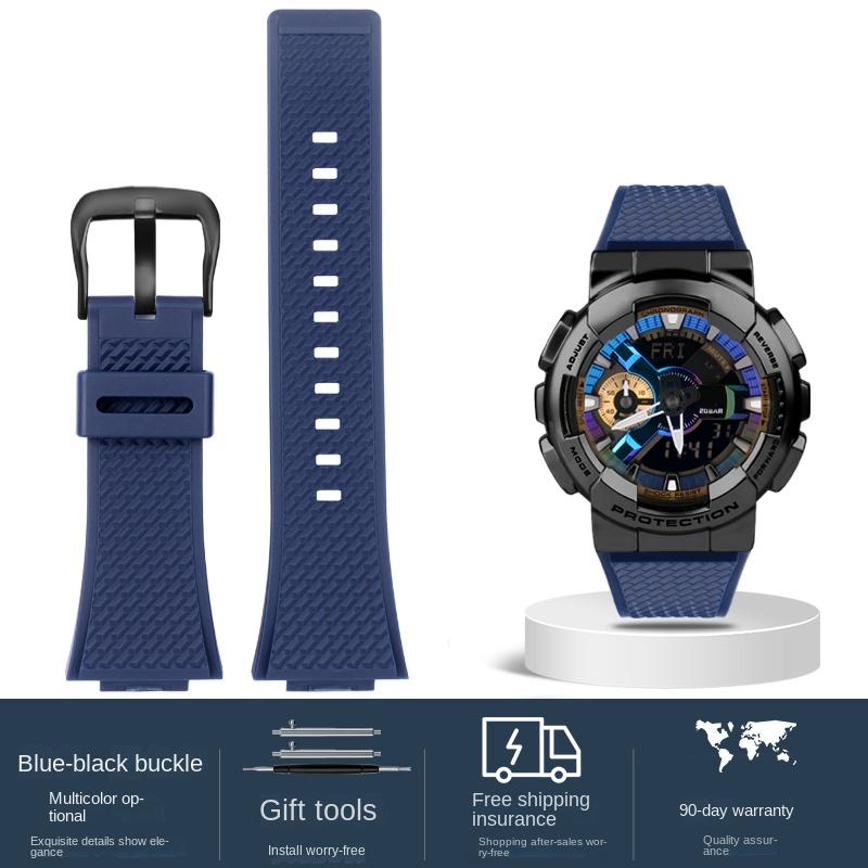 Для Casio G-SHOCK GA110 GM110 GM-110GB Силиконовый Маленький Стальной Пушечный ремешок для часов Красно-синий Цветовой Блок Оранжевая Смола Ремешок для часов
