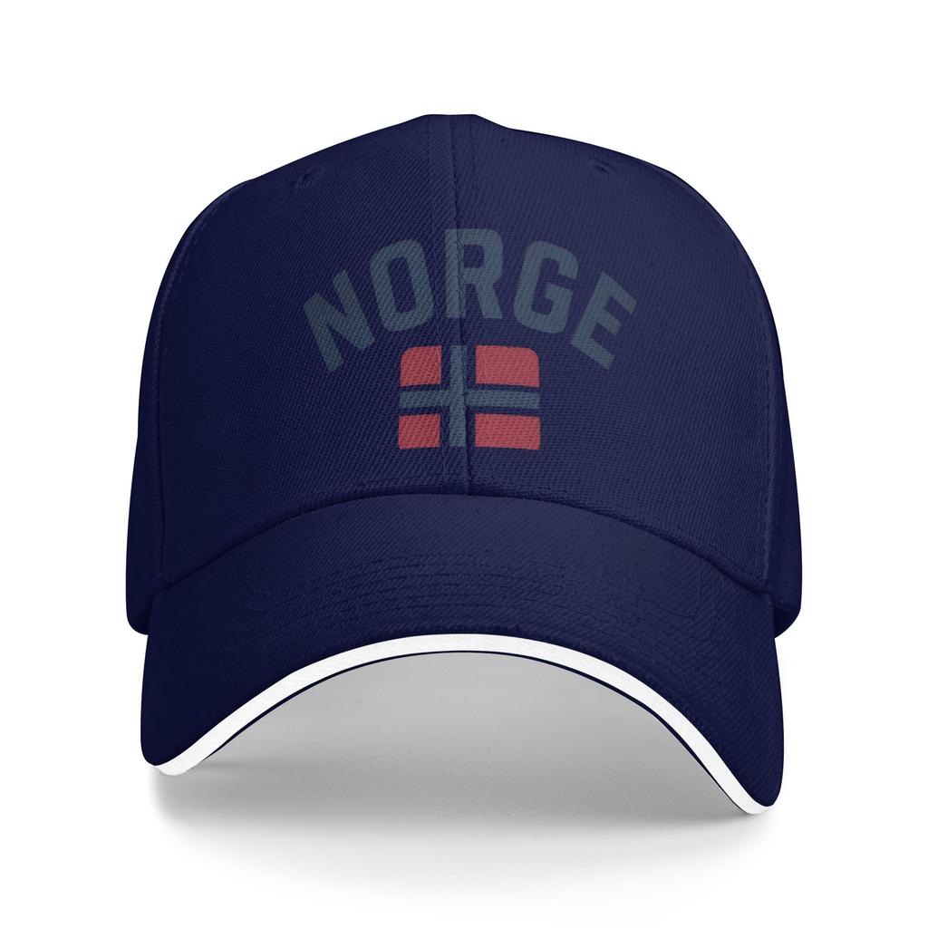 Norge Norway Nordic Cross Emblem Baseball Cap  WomenUnisex  Trucker Hat Summer Fitted Retro Running Hippie Sunscreen Baseball Caps