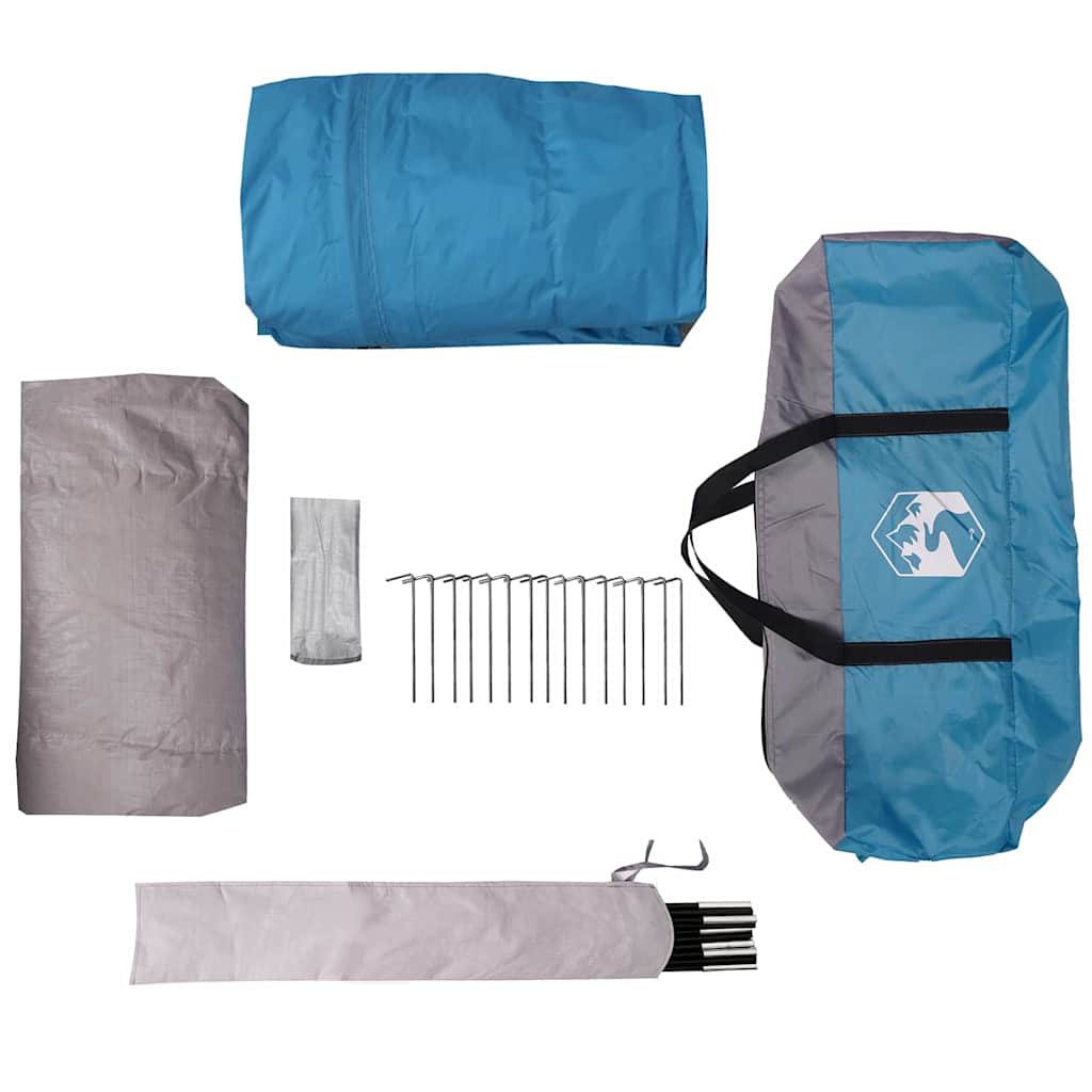 8 Person Tunnel Tent with Blue Roof 710 x 460 x 245 cm