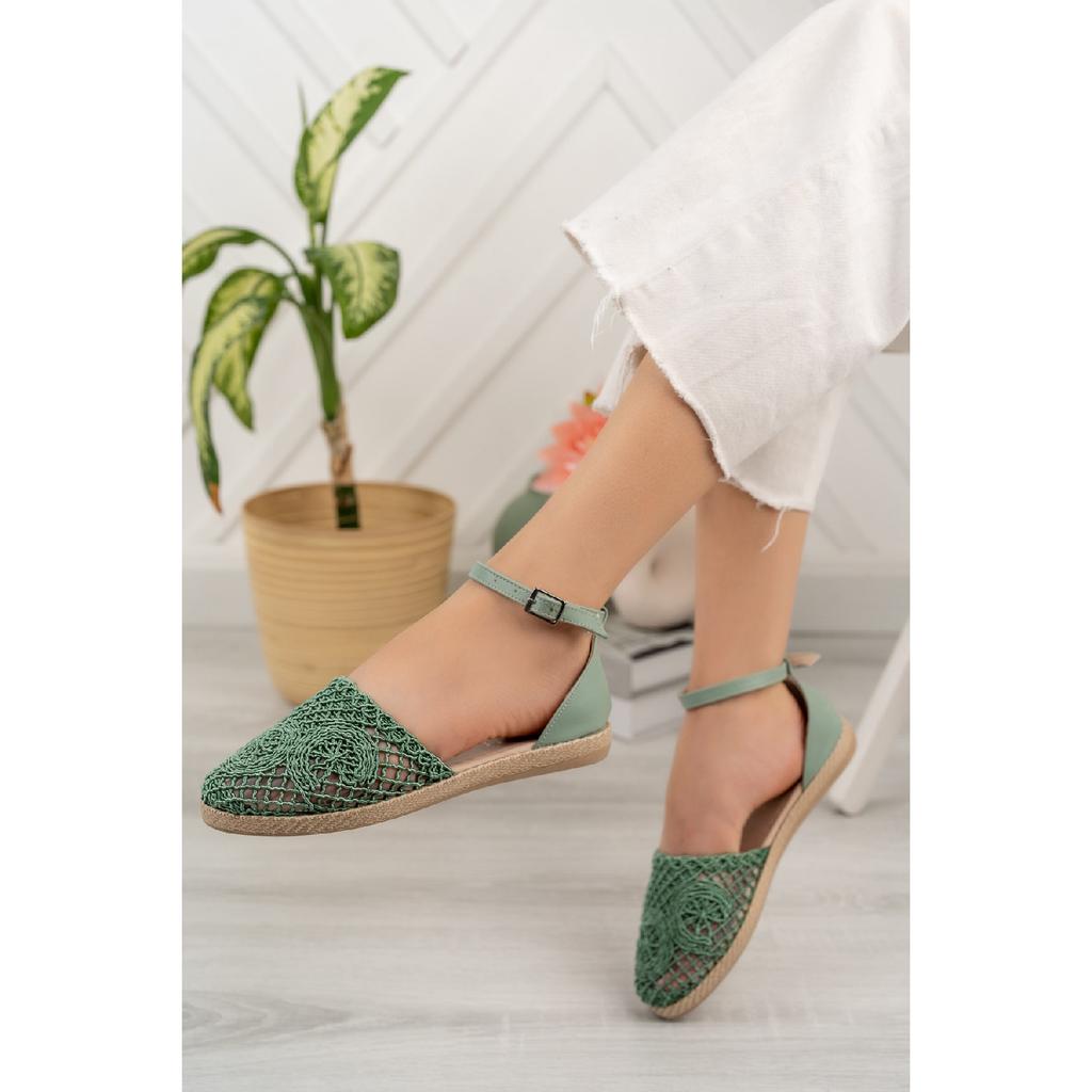 Бежевые женские кружевные сандалии Bg1058-123-0001