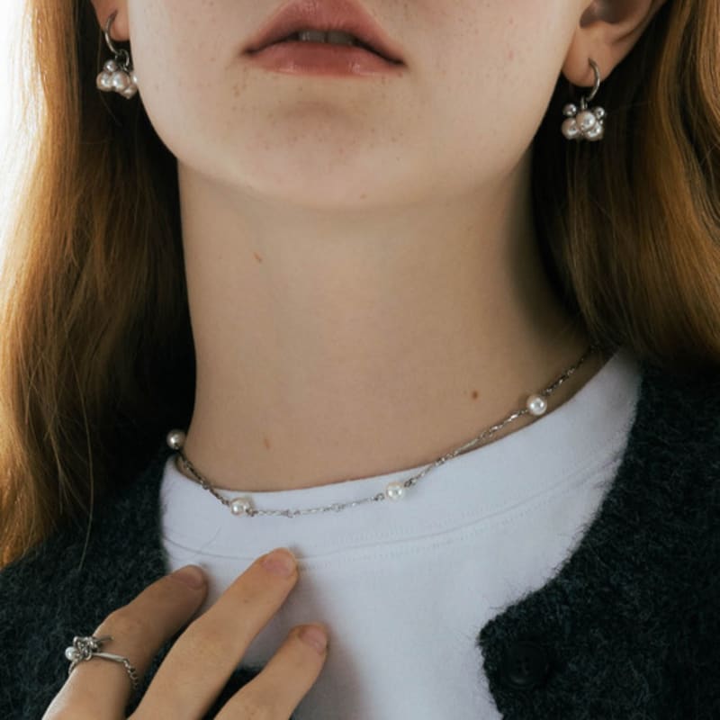 pearlymore pearl point choker necklace_PM24N002WT