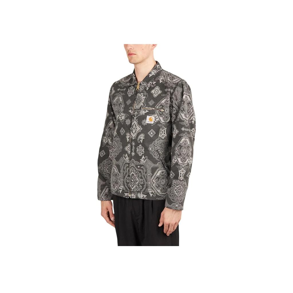 Carhartt WIP FW22 Куртка Detroit Классический узор Полный принт Куртка Detroit Мужская Куртка Черный I030763-0Y1-60