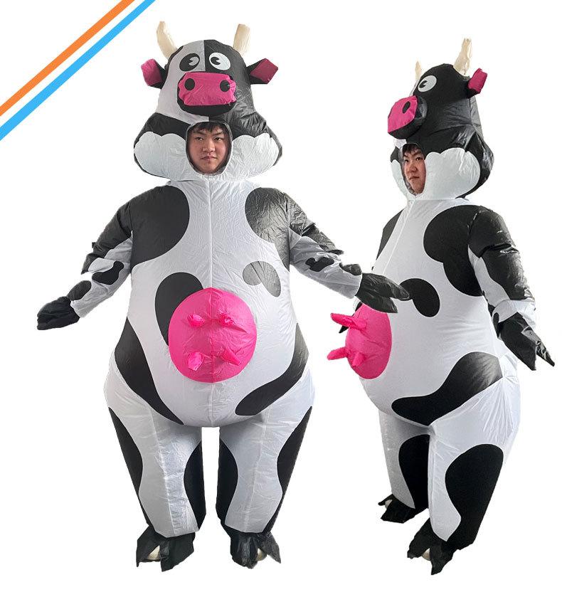 Cosplay Cow Costume Holiday Party Funny Costume New Bobo Cow Inflatable Suit