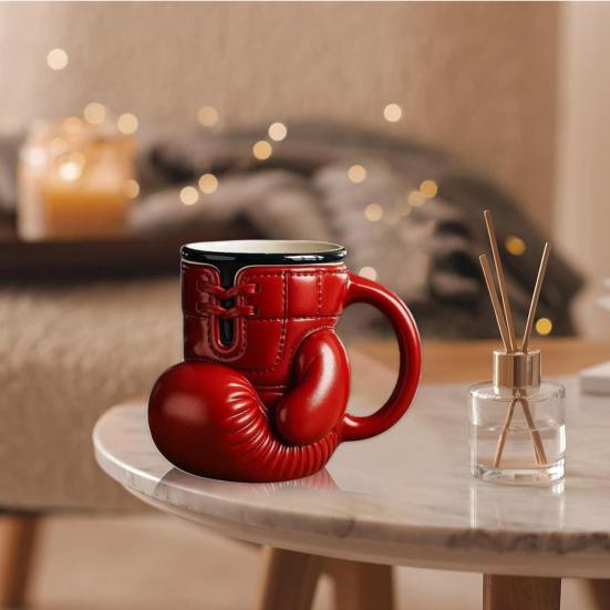 Boxing Glove Coffee Mug Coffee Cup with Stainless Steel Liner 12oz Gloves Shaped Tea Cup Novelty Gift for Fight Fans