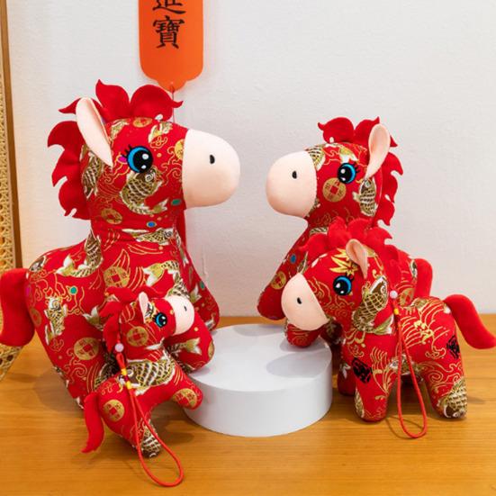 Кукла Лошадь Удачи в Год Лошади Национальный Стиль Благоприятные Благословения Фигурка Лошади Китайский Зодиак Плюшевая Игрушка Лошадь