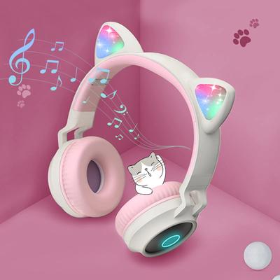 Bluetooth с кошачьими ушками и радужным TF-наушниками можно использовать с проводными и регулируемыми наушниками для подарка на Новый год в школу, наушники,