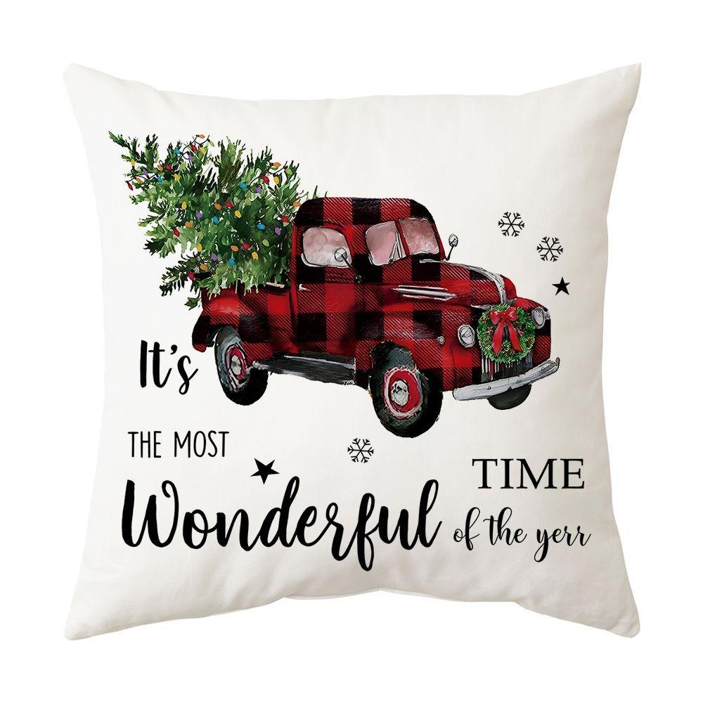 Рождественское украшение для дома чехол для подушки Веселый рождественский снеговик Рождественская елка клетчатый принт чехол для подушки Украшение для дивана