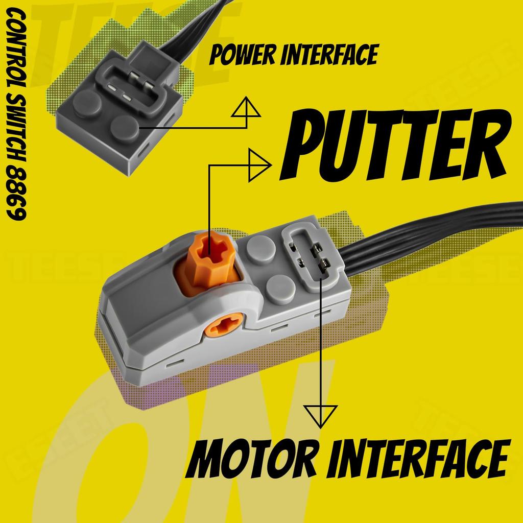 TEESE 50-Piece Technic Electric Motor Set with Box Extension Cable, Gear Axle Universal Joint, Compatible with LEGO Technic Parts