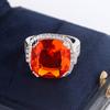 Высококачественные ювелирные изделия из оранжевого блестящего циркония, модные женские кольца, обручальные украшения, классические свадебные кольца, ювелирные украшения для вечеринок