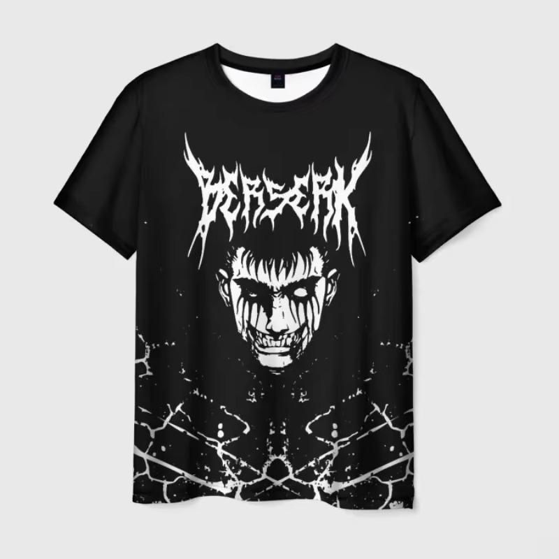 Футболки с принтом аниме Berserk Guts 3D для мужчин/женщин, стильная футболка Harajuku, повседневная детская футболка с коротким рукавом