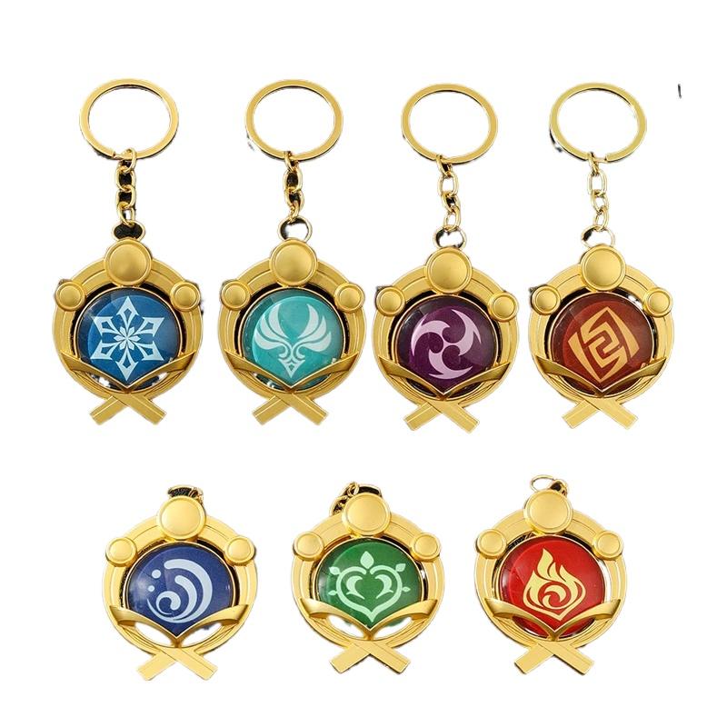 1 шт. Vision Lnazuma Eye Of Original God игрушка брелок светящийся брелок игра Genshin Impact 7 Element Weapons Ganyu