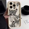 Ретро чехол с бабочками для iPhone 11, 12, 14, 15, 16 Pro Max - Прозрачный и противоударный