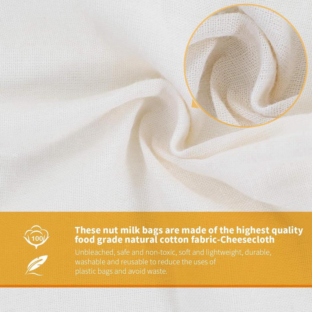 100 сеток, многоразовые сырные ткани, марлевые мешки для процеживания, ореховые пакеты для молока, пакеты для холодного заваривания, фильтр для чая, йогурта, кофе, ситечко для фильтра