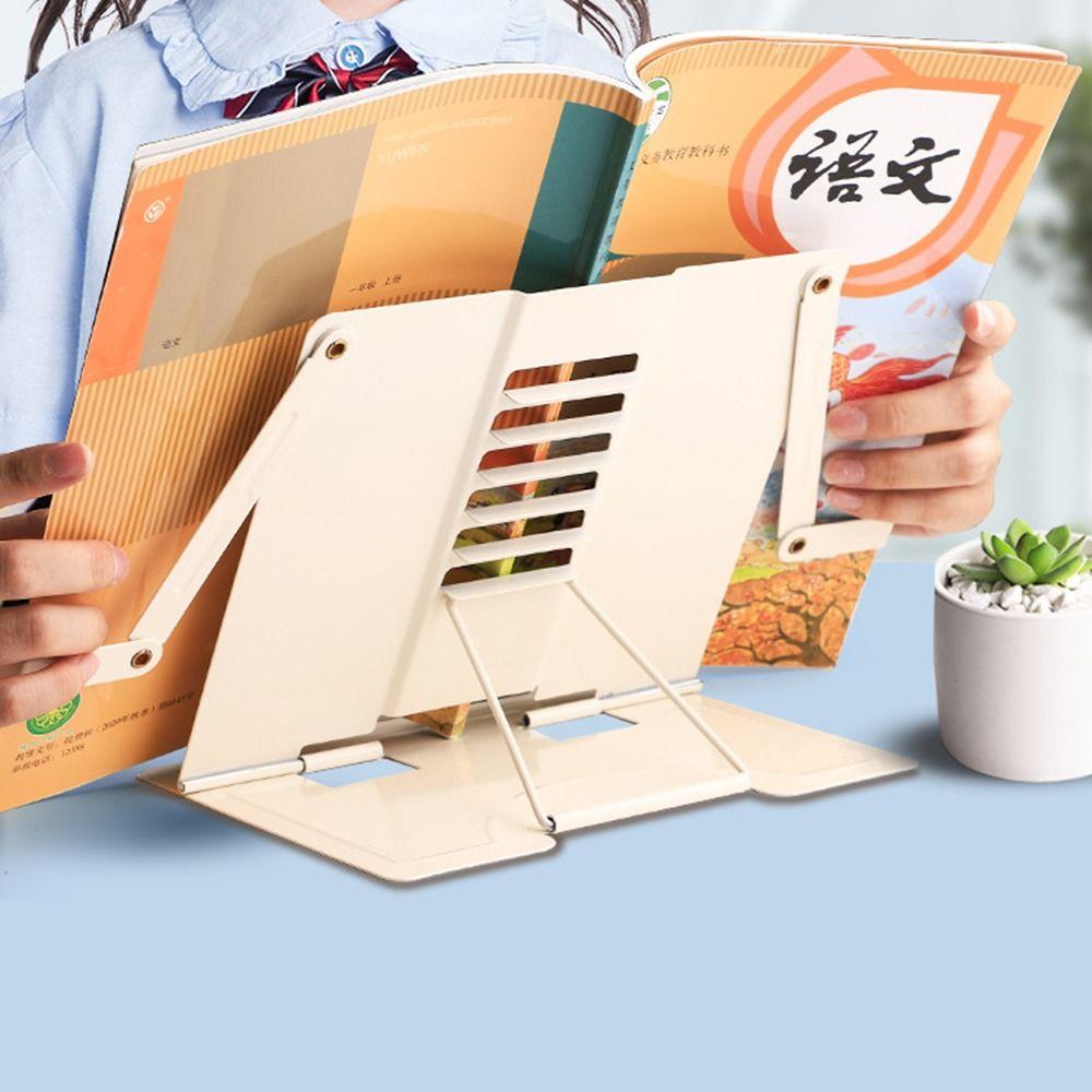 Heavy Duty Metal Desk Book Holder Adjustable Width Music Score Stand Page Clips Cooking Recipes