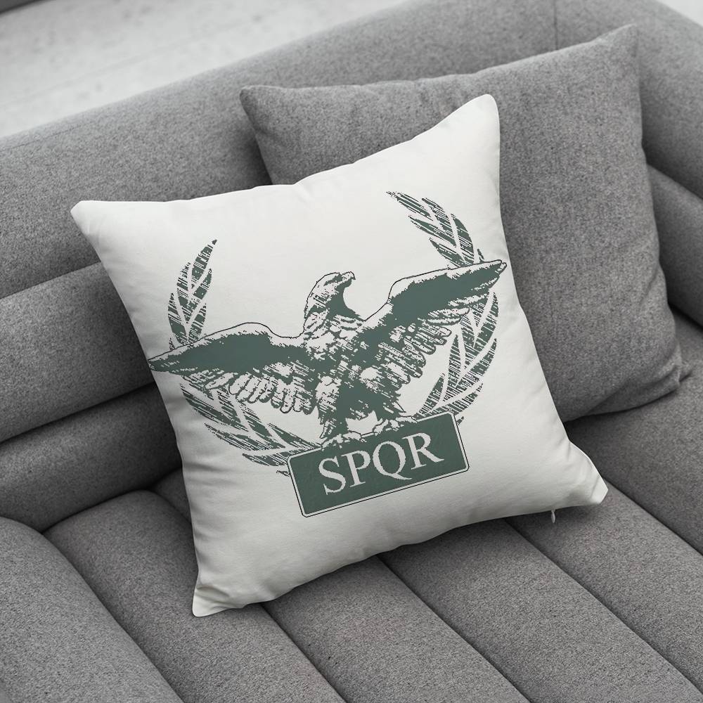Ретро Чехол для подушки SPQR Римской Империи Чехол от пылевых клещей Невидимая молния Шелковистый короткий плюш Чехол для подушки дивана