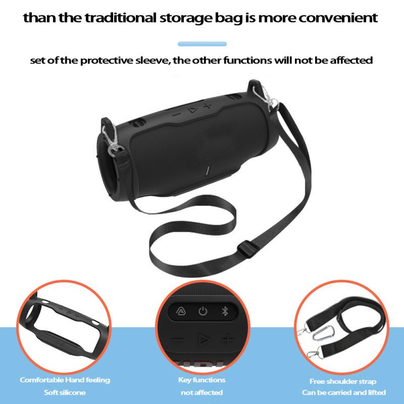 Силиконовый чехол для Bluetooth-колонки JBL Charge 6, Защитный чехол для путешествий с плечевым ремнем и карабином