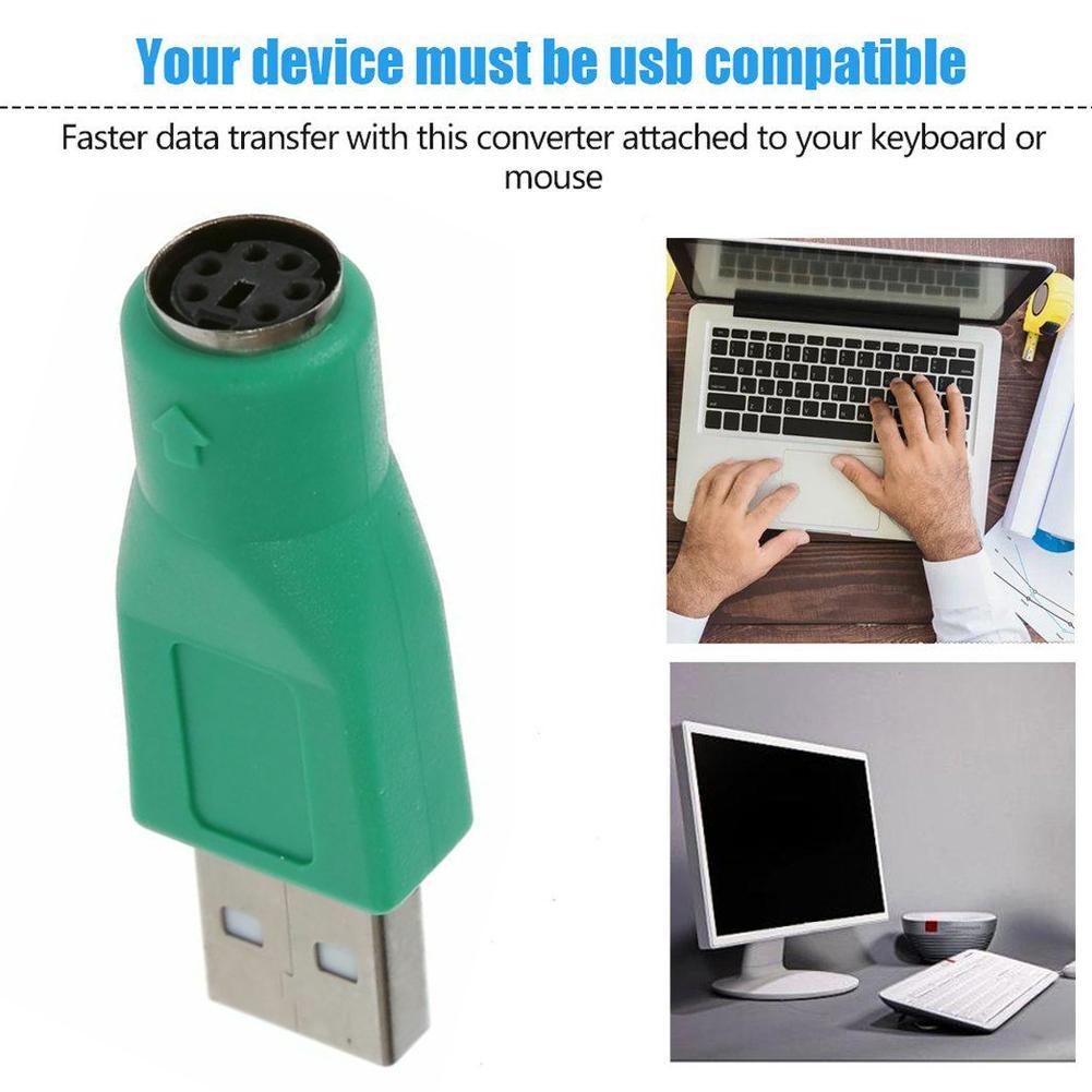 USB Female To Ps / 2 Mouse Keyboard Converter Male Computer Adapter Purple Accessories Min H3H9