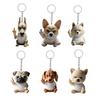 Поза среднего пальца Брелок для щенка 3D Дизайн собаки Брелок Рюкзак Крутое украшение щенка Аксессуары для сумки