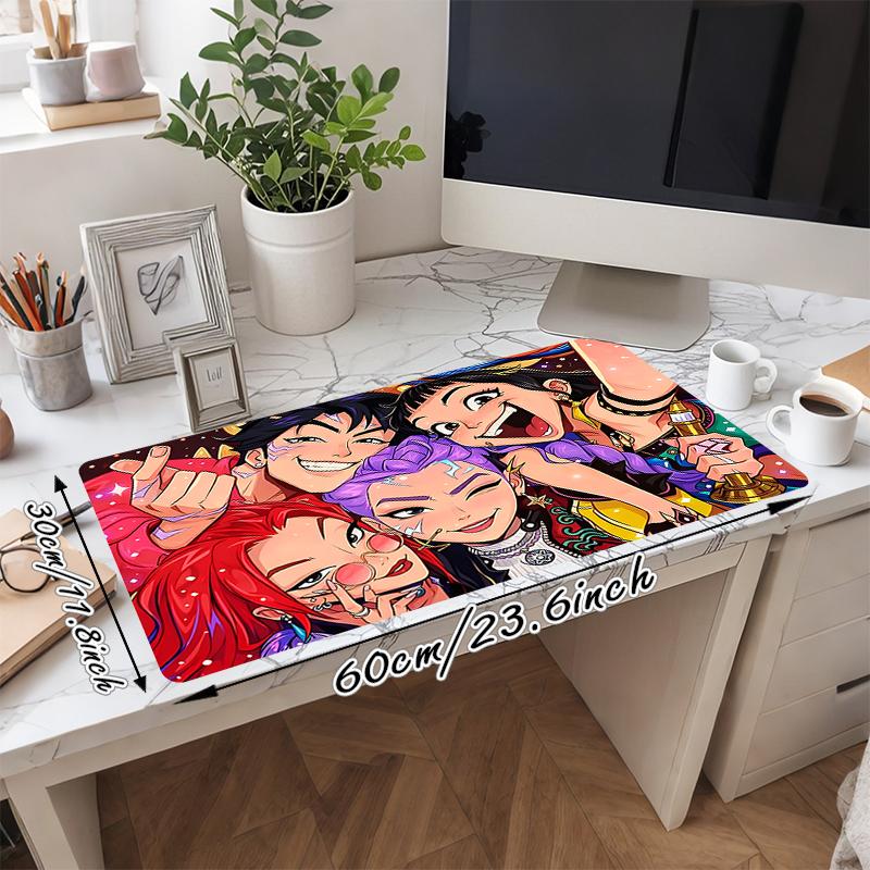 1Pc Colorful Friendship Celebration Gaming Mouse Pad Keyboard Desk Mat Non-slip Rubber Lock Edge Waterproof Computer Mousepad for Office Home Decor S1