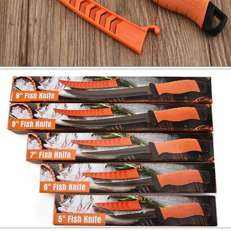 Многофункциональный нескользящий скребок из нержавеющей стали для рыбной чешуи, резиновая ручка, нож для резки рыбного филе, рыболовный инструмент, рыболовные снасти
