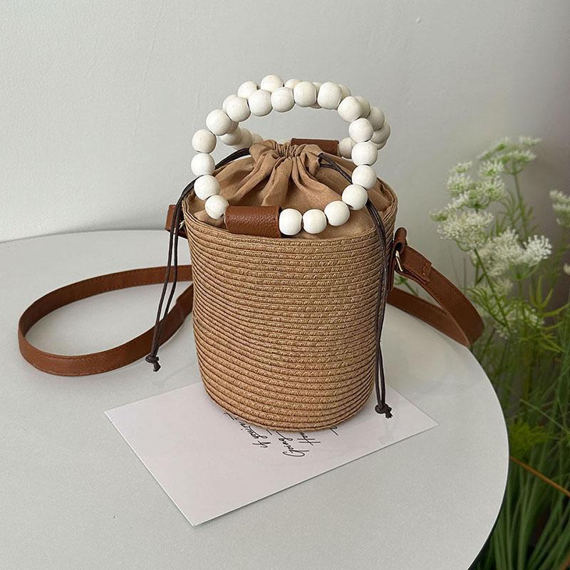 Straw Beading Shoulder and Crossbody Bags for Women Solid Sense of Luxury Grace Handbags Casual Fashion