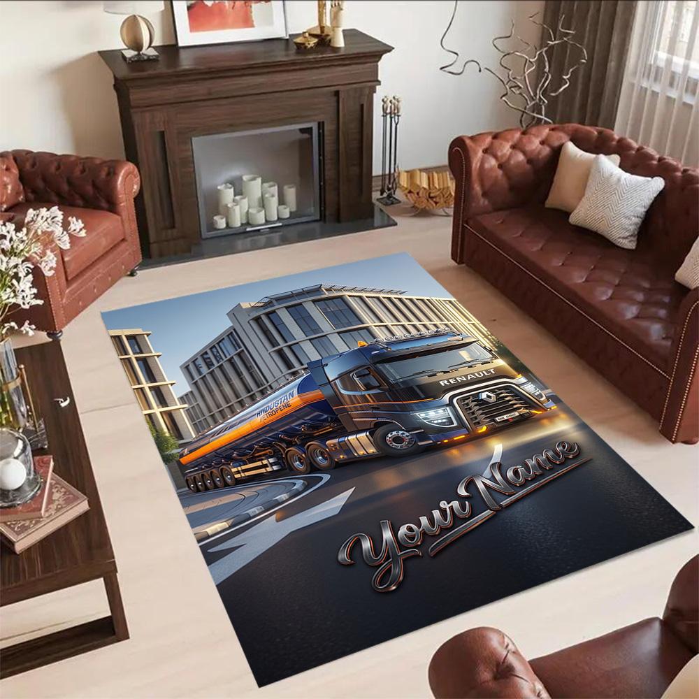 Renault Customized Name Area Rug Suitable For Study Room Entryway Dining Room Living Rooms Antislip Rug Office Home Decor
