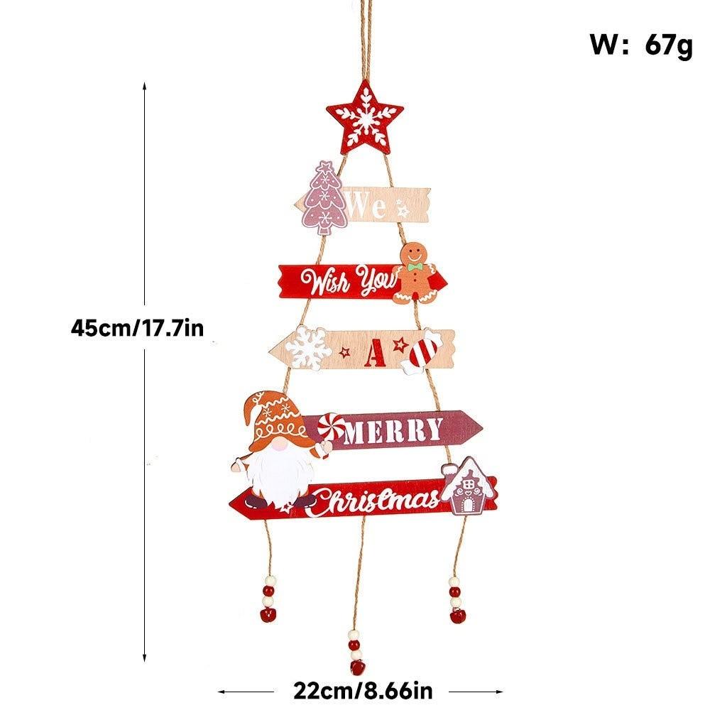 Wooden Xmas Tree Ornament Christmas Wall Ornament 2025 New Hanging Pendant Home Decor
