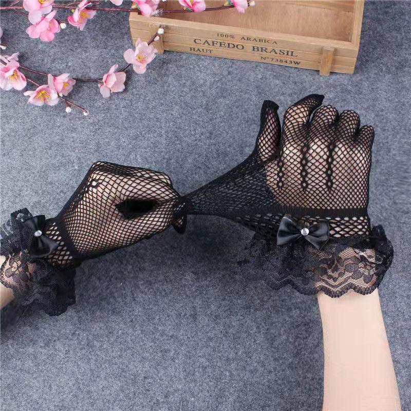 Ультратонкие солнцезащитные дышащие кружевные перчатки для невесты, свадебные этикетные сценические перчатки