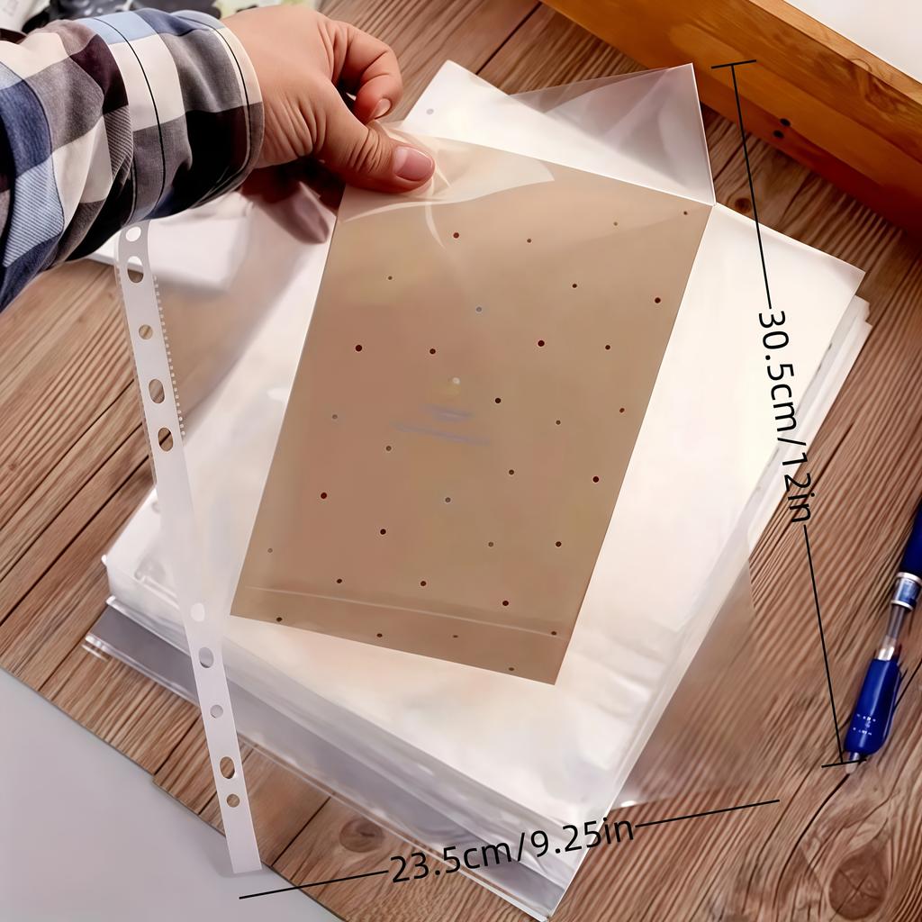 30100 Document Office Bag Thickened A4 Data Bags 11hole Transparent Document Bag A4 Looseleaf Bag Thickened Data Bag
