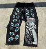 Streetwear Jeans Y2K Japanese Harajuku Hip Hop Graphic Print Baggy Jeans Black Pants Mens Gothic High Waist Wide Leg Trousers